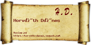 Horváth Dénes névjegykártya